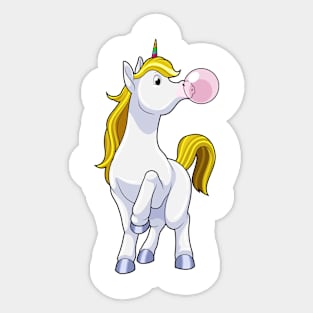 Unicorn with Chewing gum Sticker